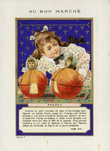 Menina, tocando, rolando, bonecas, Poupee de French School