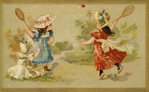 Meninas, tocando, peteca de French School