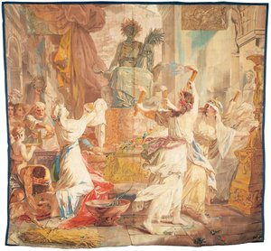 Tapeçaria Gobelins conhecida como "verão" ou "as festas de Ceres" de French School