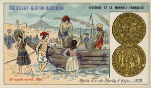 Carlin de ouro de Charles de Anjou de French School