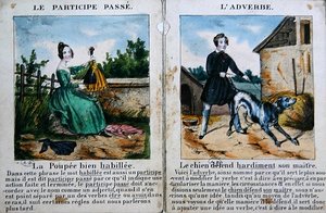 Livro gramatical para crianças. c.1850 (cor litho) de French School