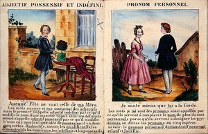 Livro gramatical para crianças. c.1850 (cor litho) de French School