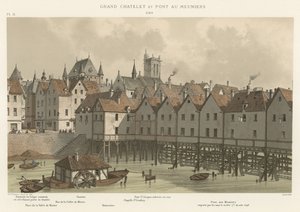 Ponte Grand Chatelet e Meuniers, 1580 de French School