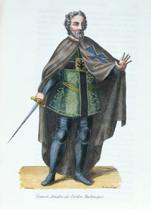 Grão-Mestre da Ordem Teutônica, ilustração da História e Trajes das Ordens Monásticas de Pierre Helyot (1660-1716), 1842 de French School