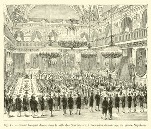 Grande banquete dá na Salle des Marechaux, por ocasião do casamento do Príncipe Napoleão de French School