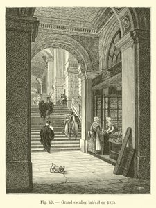 Grande escadaria lateral em 1825 de French School