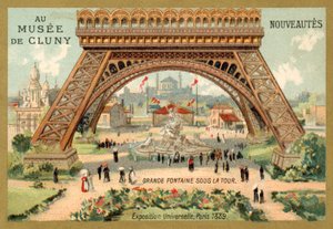 Grande fonte sob a Torre Eiffel, Exposição Universelle, Paris de French School