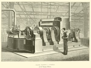 Grande Máquina a Lumiere de M Thomas Edison (gravura) de French School