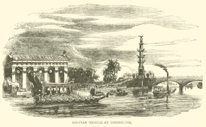 Templo Grego em Courbevoie (gravura) de French School