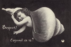 Cartão de felicitações (litografia) de French School