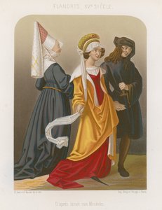 Grupo de pessoas em modas do século XV de French School