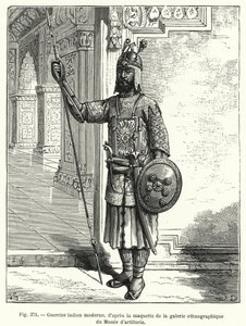Guerreiro indiano moderno, baseado no modelo da galeria etnográfica do Museu de Artilharia (gravura) de French School