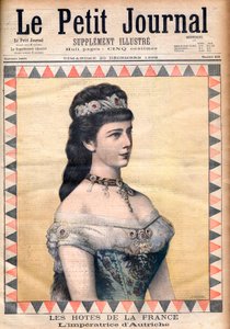 Convidados da França: A Imperatriz Isabel (Sissi), consorte de Francisco José I da Áustria no "Le Petit Journal" 20 de dezembro de 1896 (gravura) de French School
