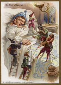 O Gulliver está muito doente. Ele sofre de saudades de casa (chromolitho). de French School