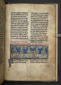 Harley 4979, f.78 Alexandre recebendo veneno de Jobas durante um banquete.  , de 