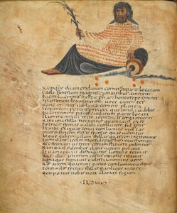Harley 647, fol.10v Ilustração da constelação Eridanus, e texto, c.820-40 (vellum) de French School