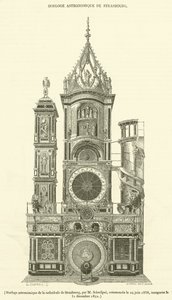 Relógio astronómico da catedral de Estrasburgo (gravura) de French School