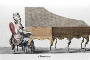 Jogador de cravo (Clavicembalo, cembalo). de French School