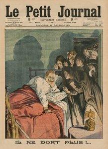 Ele não dorme mais !, ilustração da capa do &39;Le Petit Journal&39;, suplemento ilustre, 25 de outubro de 1914