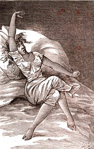 Dores de cabeça, melancolia e histeria, ansiedade. 1887 (gravura) de French School
