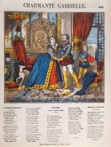 Henri IV (1553-1610), rei da França e sua dona Gabrielle dEstrees (1573-99) de French School