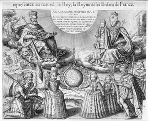 Henri IV (1553-1610) com sua família, 1607 de French School