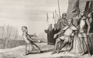 Henri I (1008-60) perdoa seu irmão Robert-Le-Vieux, de &39;Histoire de France&39; de Colart, publicado em 1840 de French School
