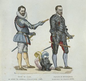 Henri de Guise (1549-88) e François de Montmorency (1530-79), de uma gravura da época de French School