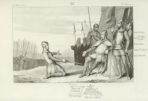 Henrique I da França perdoando seu irmão, Robert le Vieux, 1031 de French School