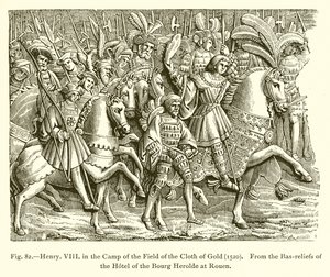 Henrique VIII no Acampamento do Campo do Tecido de Ouro (1520) de French School