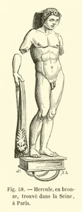 Hércules, em bronze, encontrado no Sena, Paris (gravura) de French School