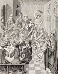 Heresia dos Flagelantes, c.1880 (litografia) de French School