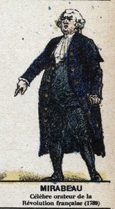 Honore Gabriel (Honore-Gabriel) Riqueti, Conde de Mirabeau (1749-1791), político francês. Em "Galeriede Reis e Rainhas de França e personagens ilustres de 1643 a 1895" Imagem de epinal. de French School