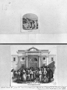 Hospital de caridade, o portão de entrada na rue Jacob, Paris de French School