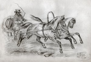 Carro a cavalo. (gravura de French School