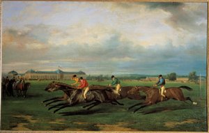 Corridas de cavalos em Chantilly. Escola Francesa de French School