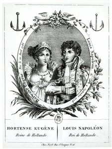 Hortense de Beauharnais (1783-1837) e Luís Napoleão Bonaparte (1778-1846) de French School