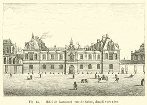 Hotel de Liancourt, rue de Seine, demolido por volta de 1825 de French School