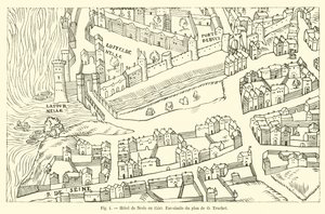 Hotel de Nesle en 1550, fac-símile do plano de O Truchet de French School