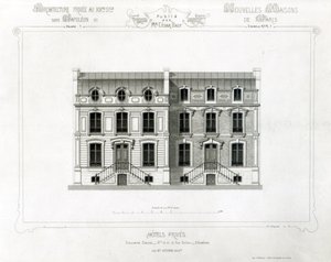Hotéis Prives, 10 & 12 Rue Balzac, Paris, da Arquitetura Privada à C19th, de French School