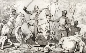 Hugh Capet (941-96) captura Charles de Lorraine, de &39;Histoire de France&39; por Colart, publicado em 1840 de French School
