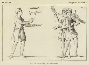 IX Siecle, Regne de Charles II, Jeu au Son des Instrumens (gravura) de French School