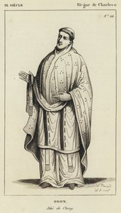 IX Siecle, Regne de Charles II, Odon, Abbe de Cluny (gravura) de French School