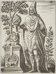retrato ideal de Apolônio de Tiana, a partir da magia Divinationewet por Jean-Jacques Boissard 1605, publicado em A História da Magia final do século 19 de French School