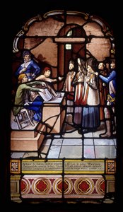 Ignace o Garrec, vigário sacerdote em Kerlaz, Padre Maximin Chelgoualch, Capuchinho, Le Gac, Alain Le Floch, sacerdotes refugiados, recusam-se a prestar juramento à consituição civil do clero e são presos de French School