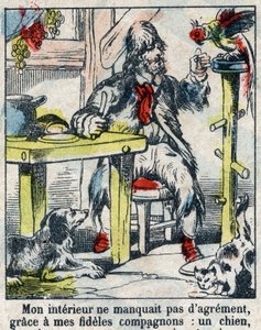 Ilustração para o Livro de Daniel Defoe (De foe) "Robinson Crusoe". Imagens epinais do final do século XIX. de French School
