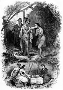 Ilustração do romance "Les Natchez" de François Rene de Chateaubriand de French School