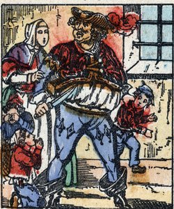 Ilustração do conto "Le petit poucet", de Charles Perrault. Gravura em madeira de Imaging Pellerin - Epinal, sd. Final do século XIX. de French School