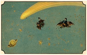 Ilustração do livro "Voyage dans la lune avant 1900" de A. de Ville-d