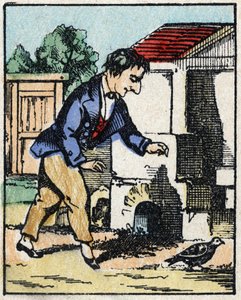 Ilustração do conto "Veridique History of Jeannot Serinet" Gravura em madeira de Imagery Pellerin - Epinal, sd. Final do século XIX. de French School